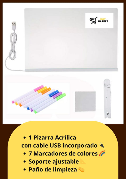 Pizarra Lampara LED Acrílica +7 Colores