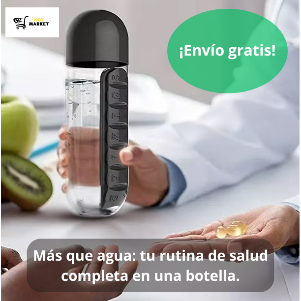 BOTELLA PARA AGUA CON PASTILLERO