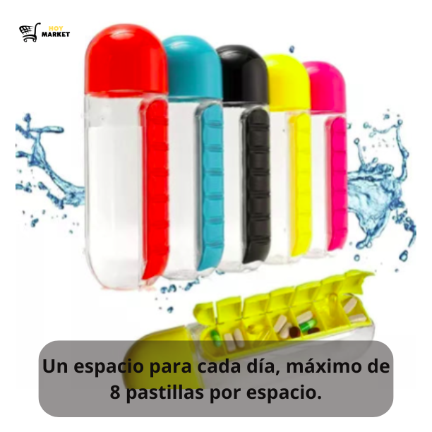 BOTELLA PARA AGUA CON PASTILLERO