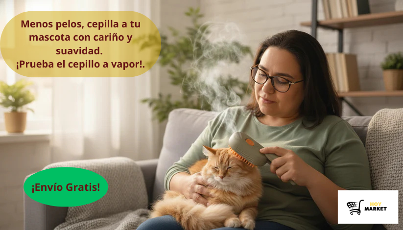 Cepillo Vapor 3 en 1 Perros Gatos Portátil